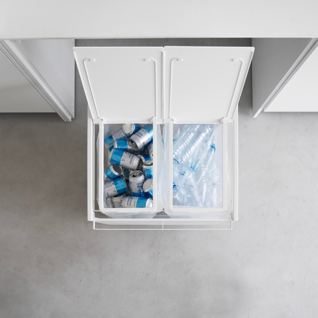 2-Compartment Trash Can with Casters