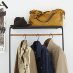Leaning Coat Rack with Shelf