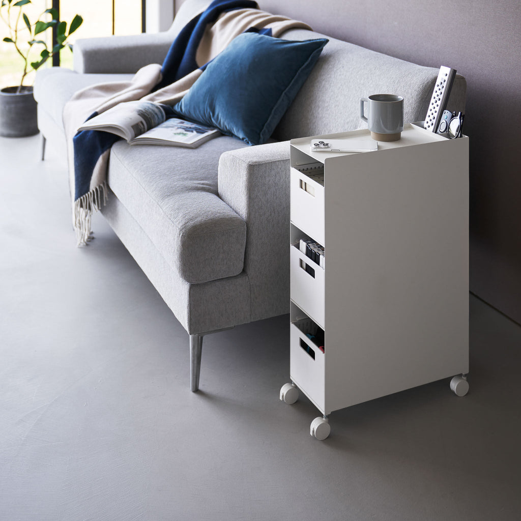 3-Tiered Storage Basket Stand with Casters