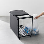 3-Compartment Trash Can with Casters