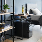 Wood-Top Table with Sliding Shelf