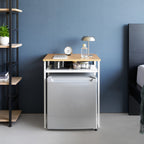 Wood-Top Table with Sliding Shelf