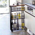 Slim Wood-Top Storage Cart