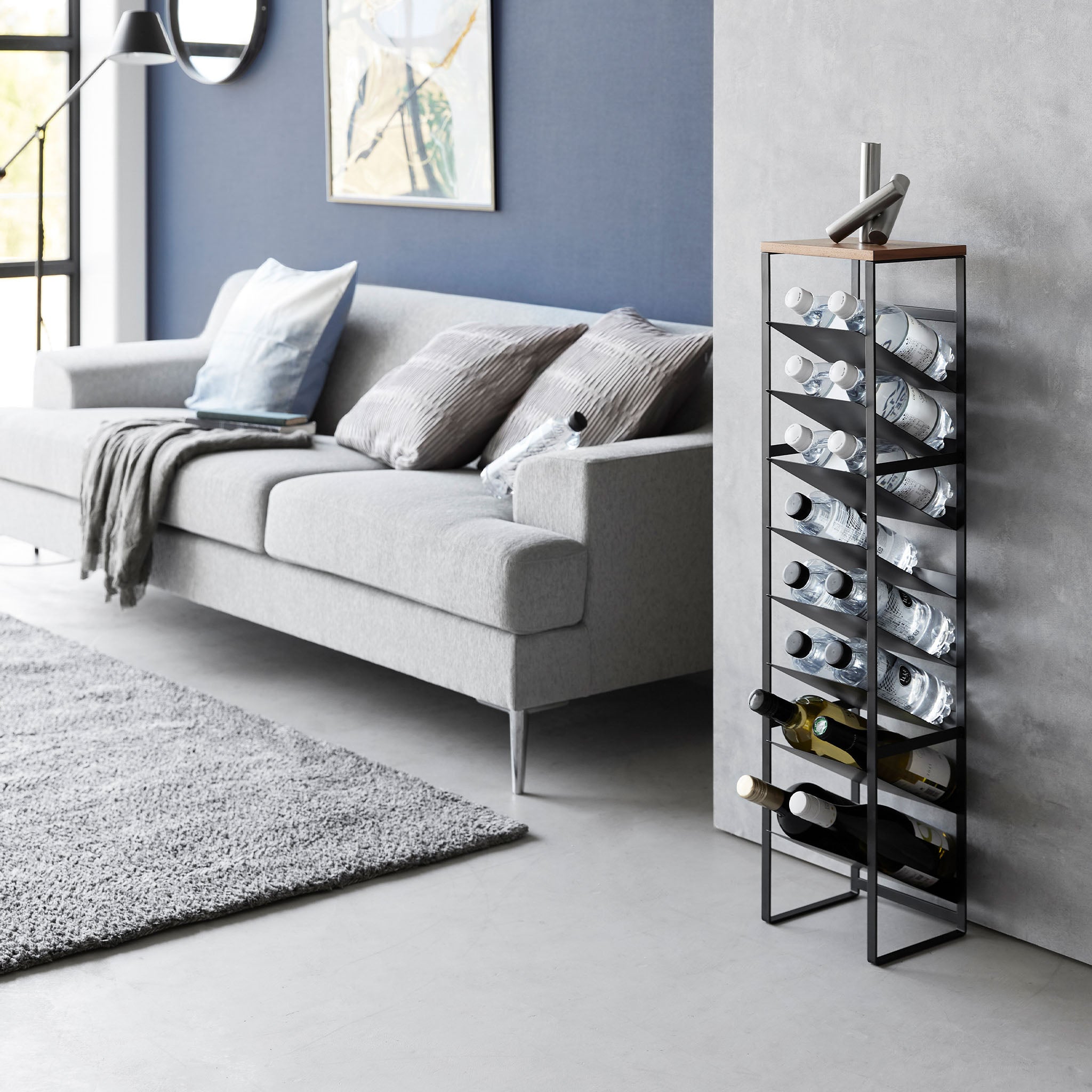 8-Tiered Wood-Top Bottle Rack