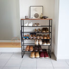 6-Tiered Wood-Top Shoe Rack