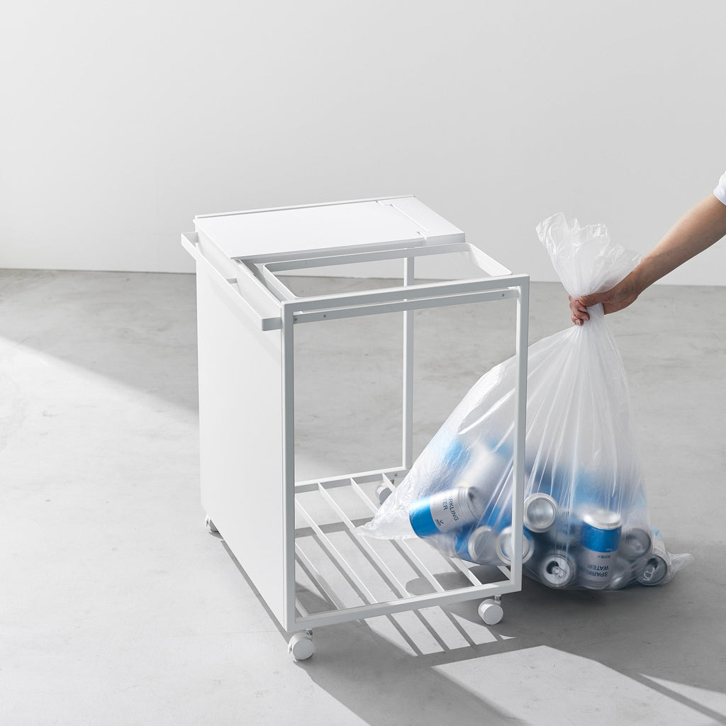 2-Compartment Trash Can with Casters