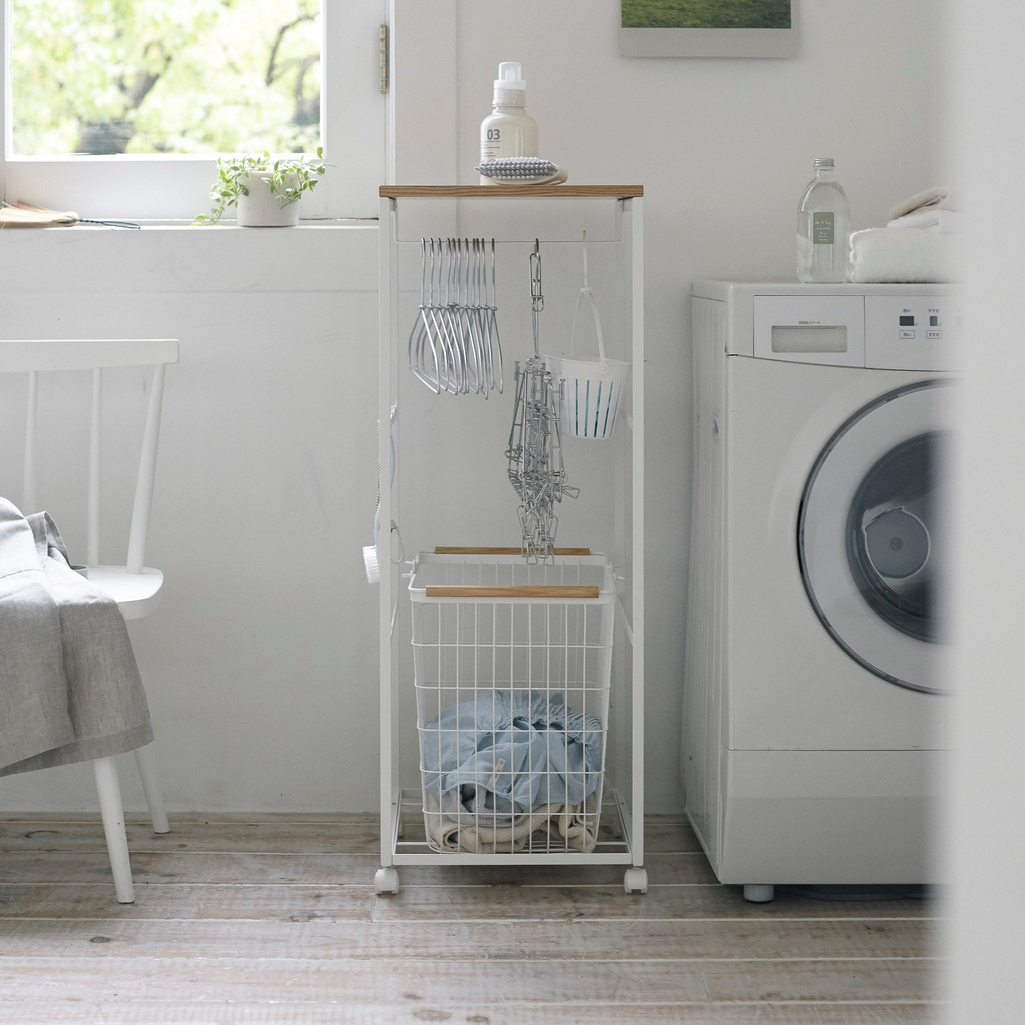 Wood-Top Laundry Wagon