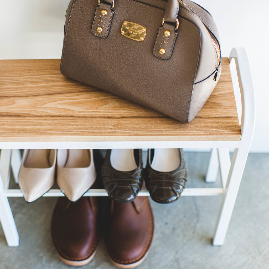 Wood-Top Shoe Rack