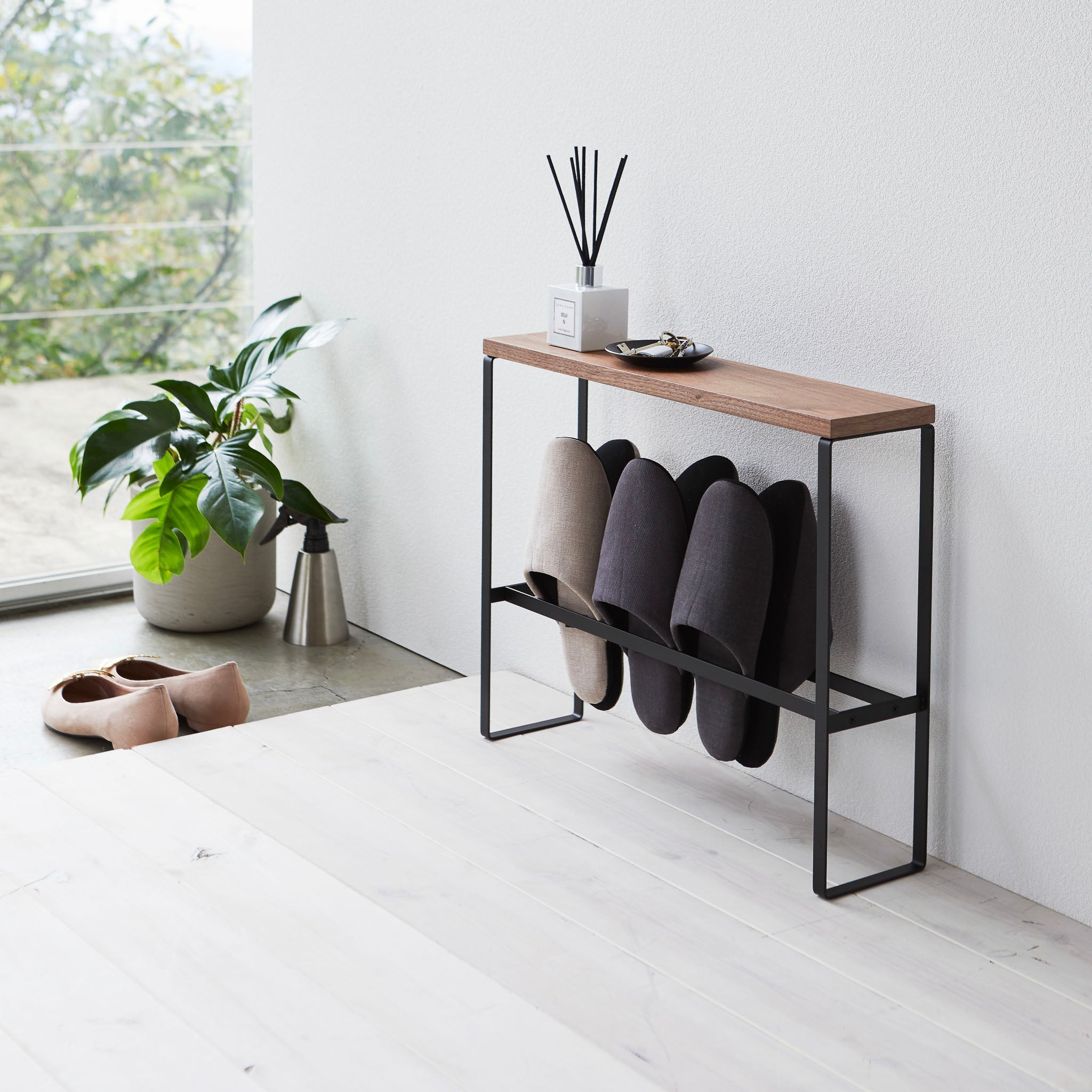 Wood-Top Slipper Rack