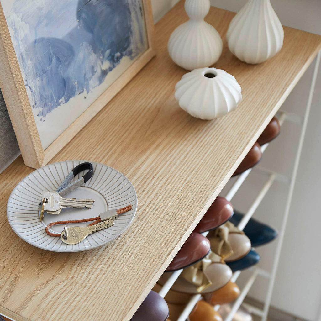 6-Tiered Wood-Top Shoe Rack