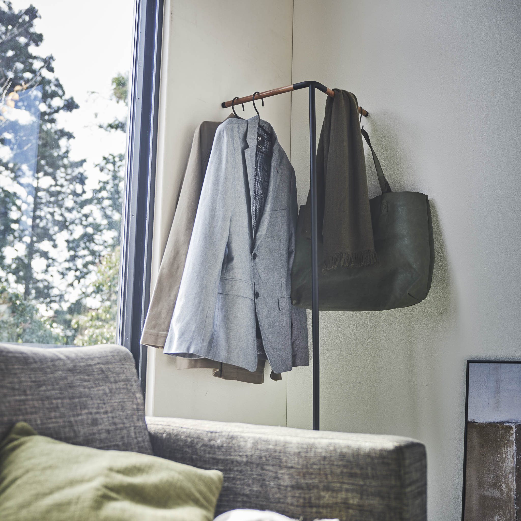 Leaning Corner Coat Rack