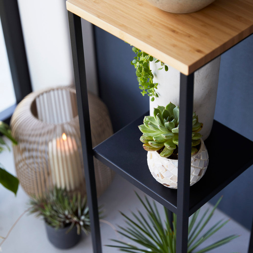 2-Tiered Wood-Top Shelf