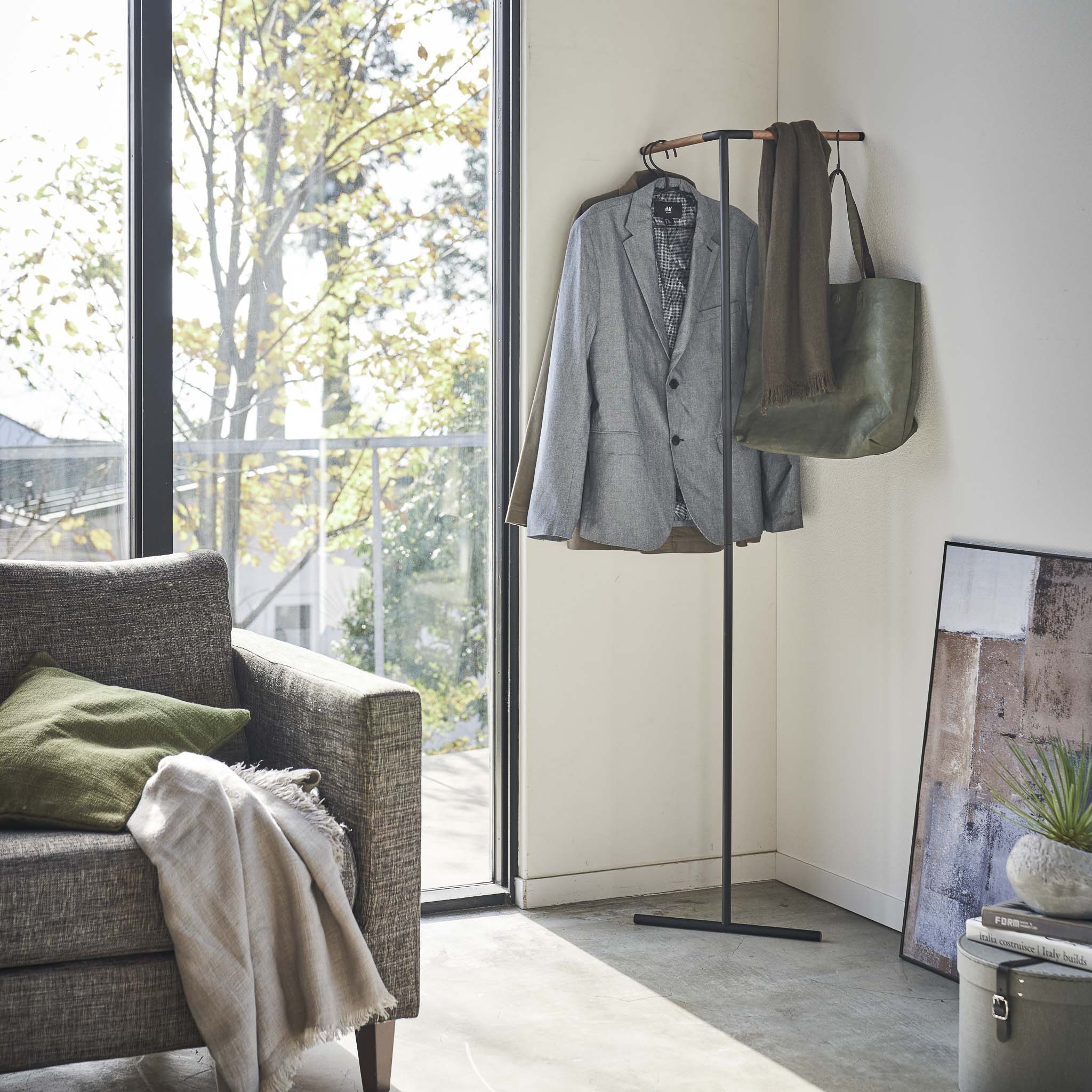 Leaning Corner Coat Rack