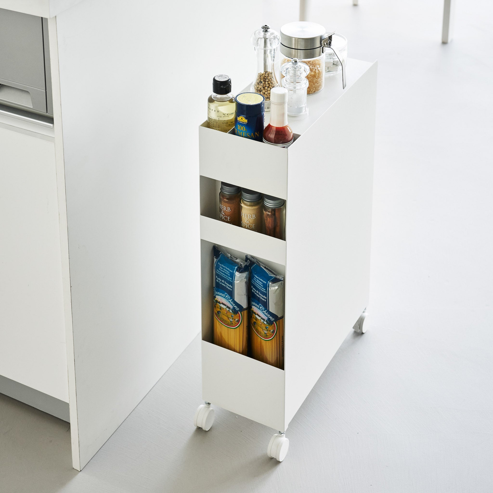 3-Tiered Storage Basket Stand with Casters