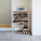 6-Tiered Wood-Top Shoe Rack