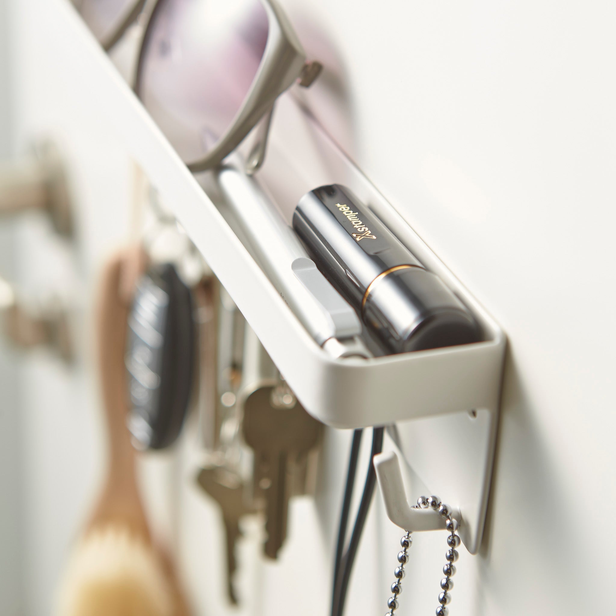 Magnetic Key Hooks with Tray