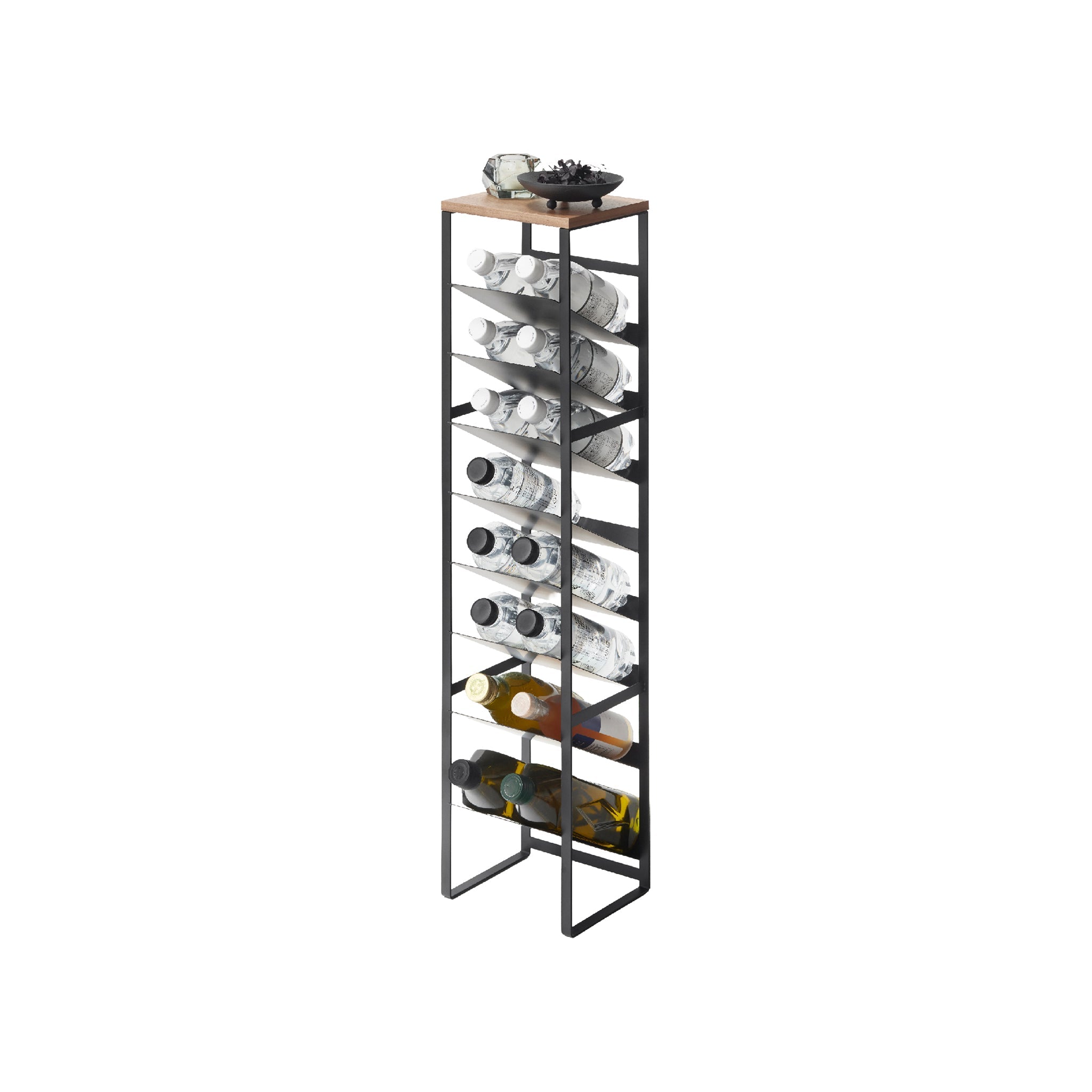 8-Tiered Wood-Top Bottle Rack