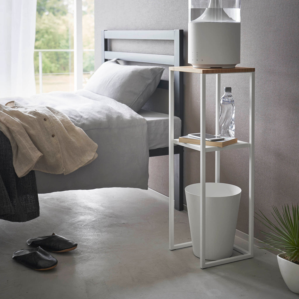 2-Tiered Wood-Top Shelf