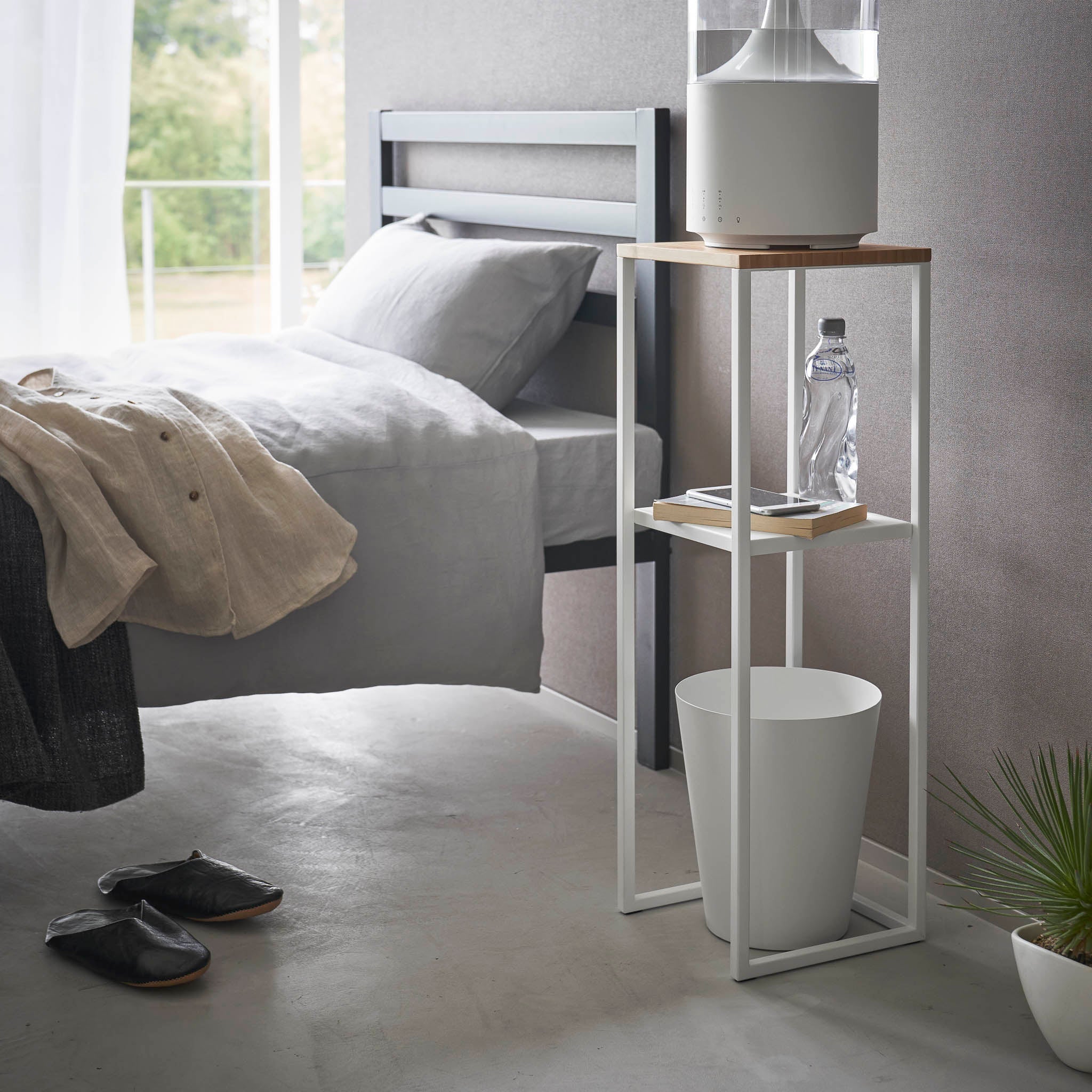 2-Tiered Wood-Top Shelf