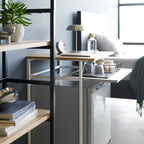 Wood-Top Table with Sliding Shelf