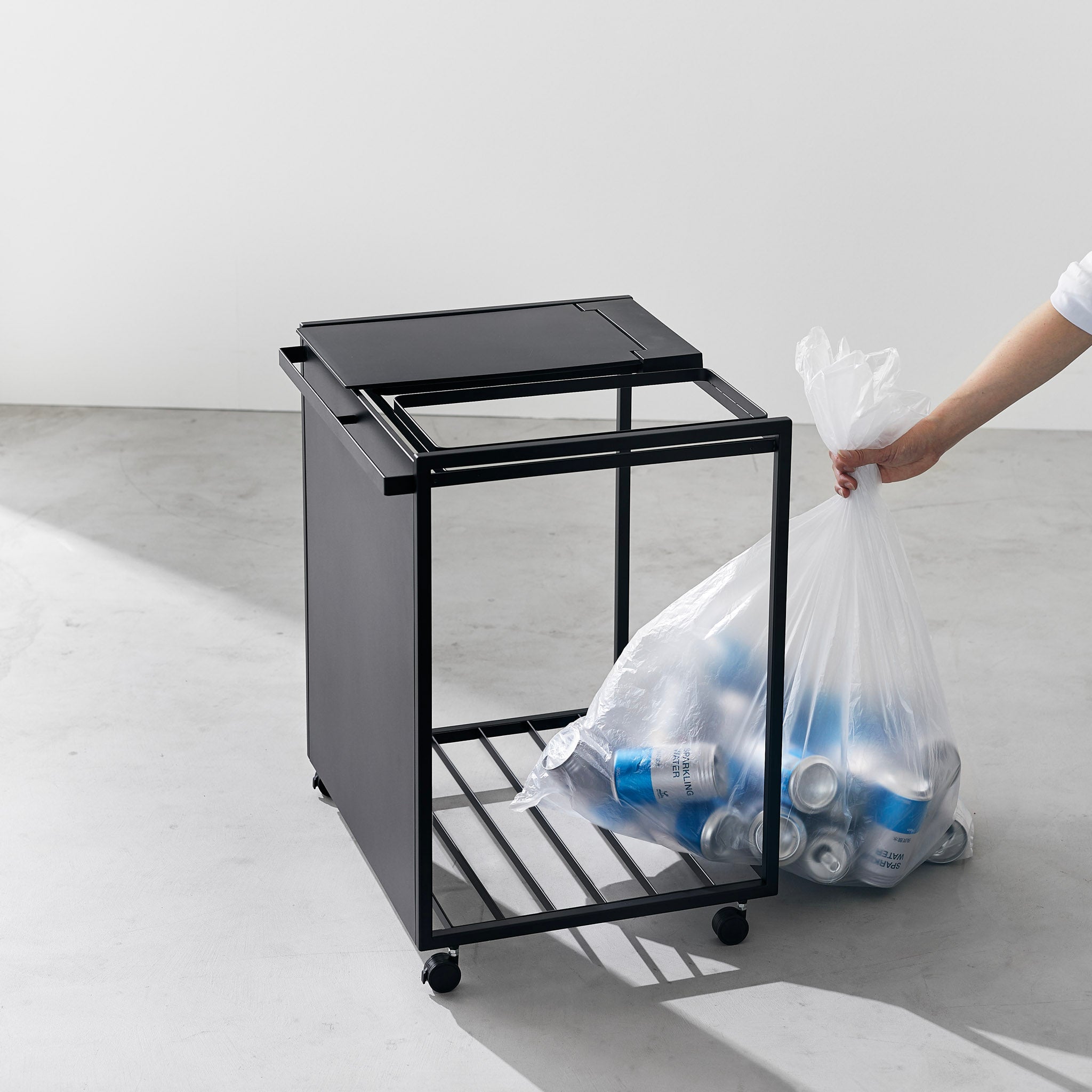 2-Compartment Trash Can with Casters