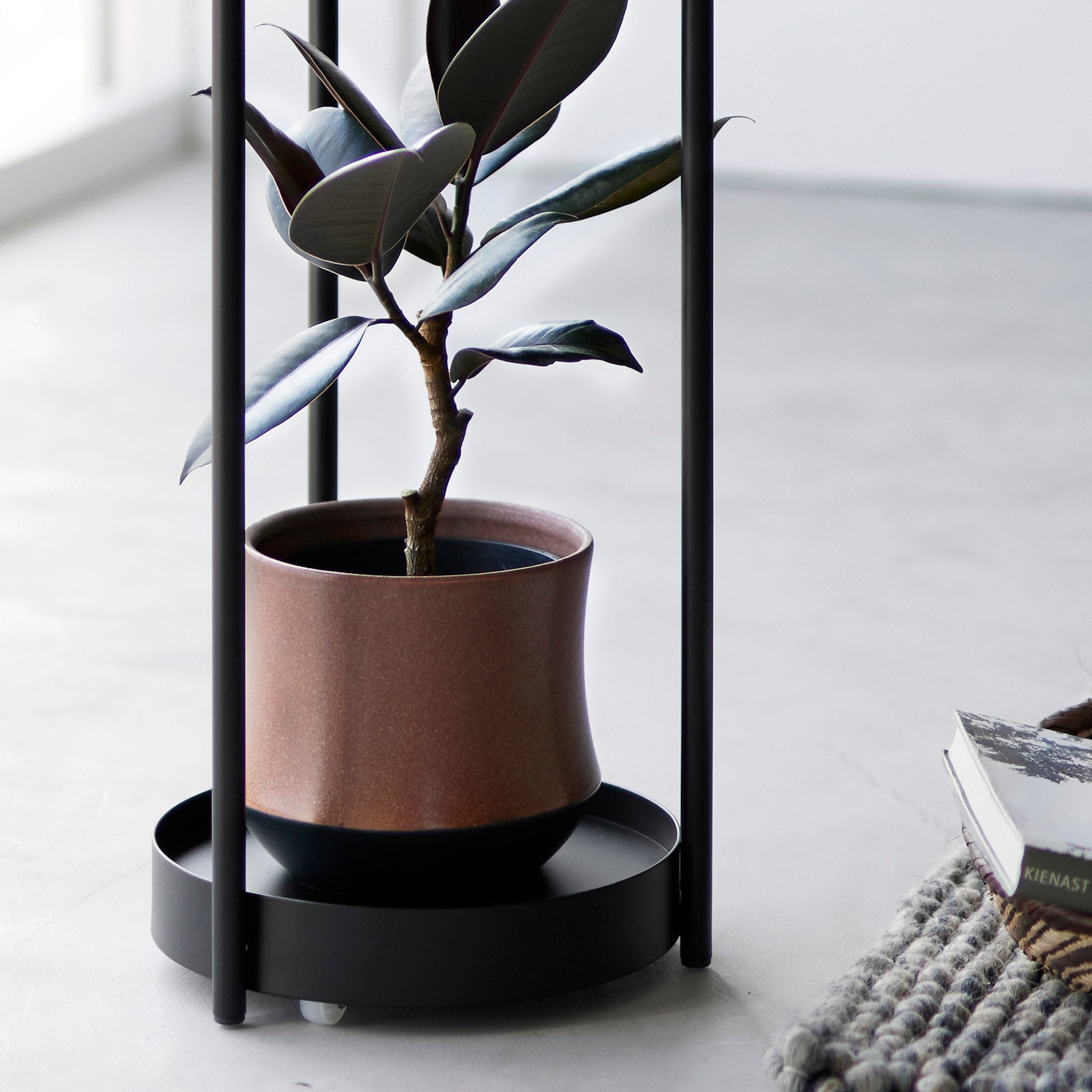 2-Tiered Plant Stand with Casters