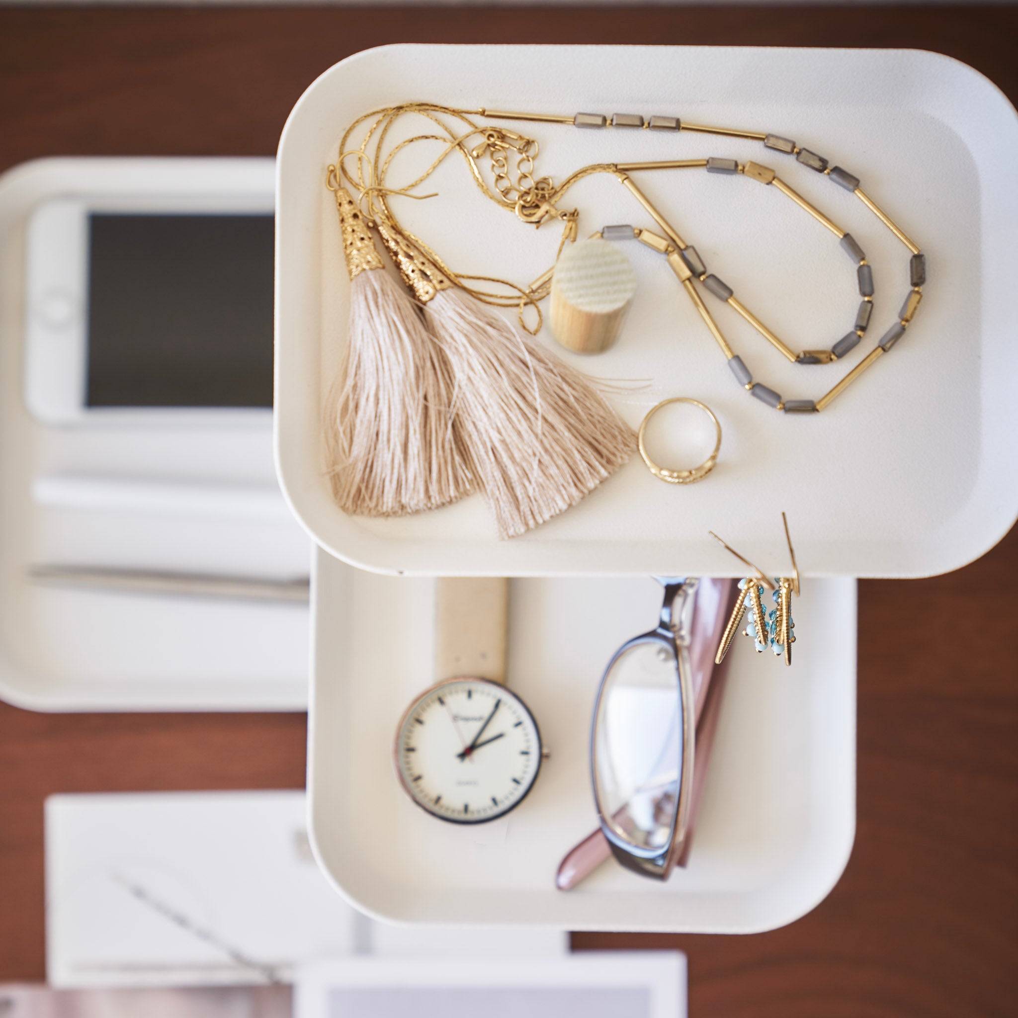 3-Tiered Accessory Stand with Rotatable Trays
