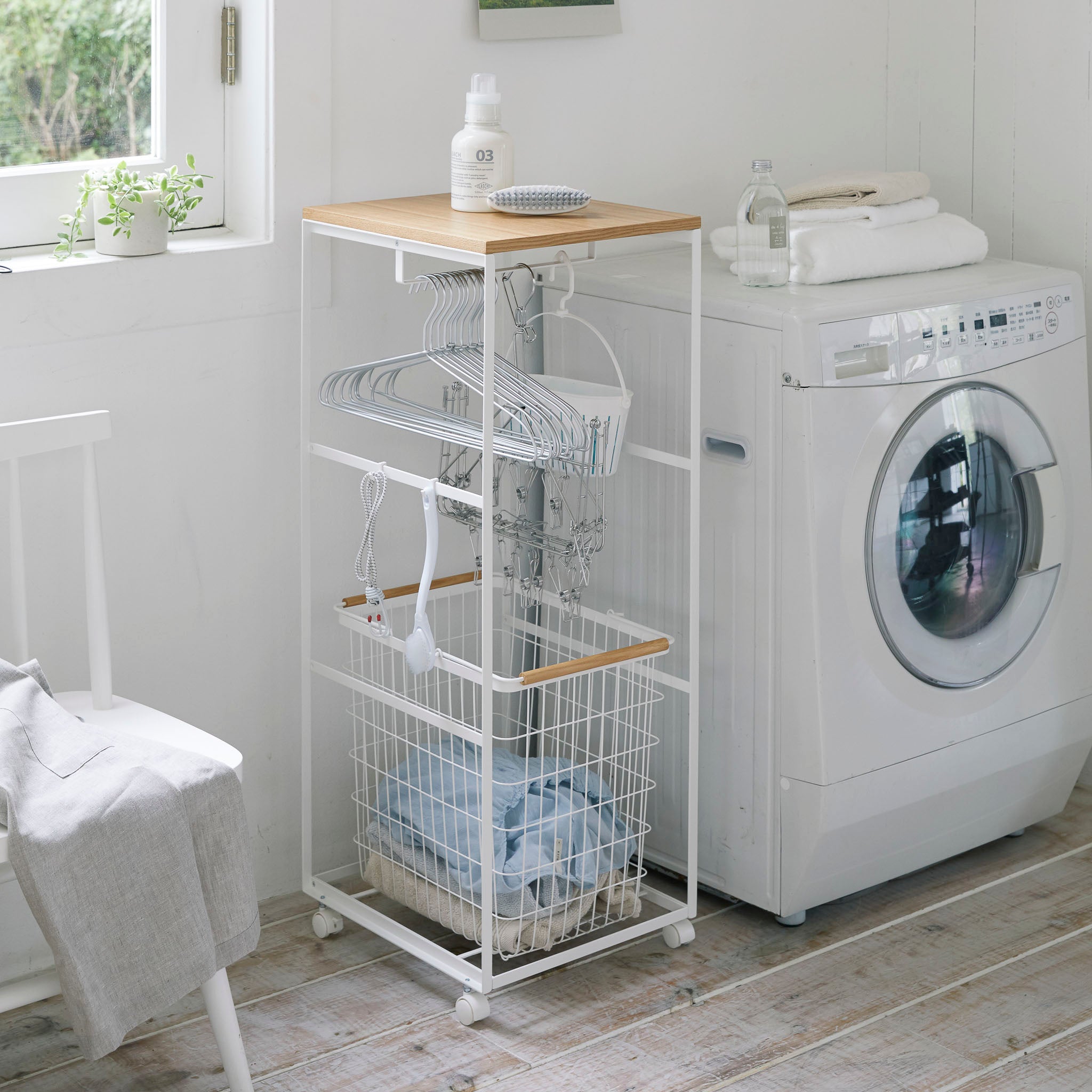 Wood-Top Laundry Wagon