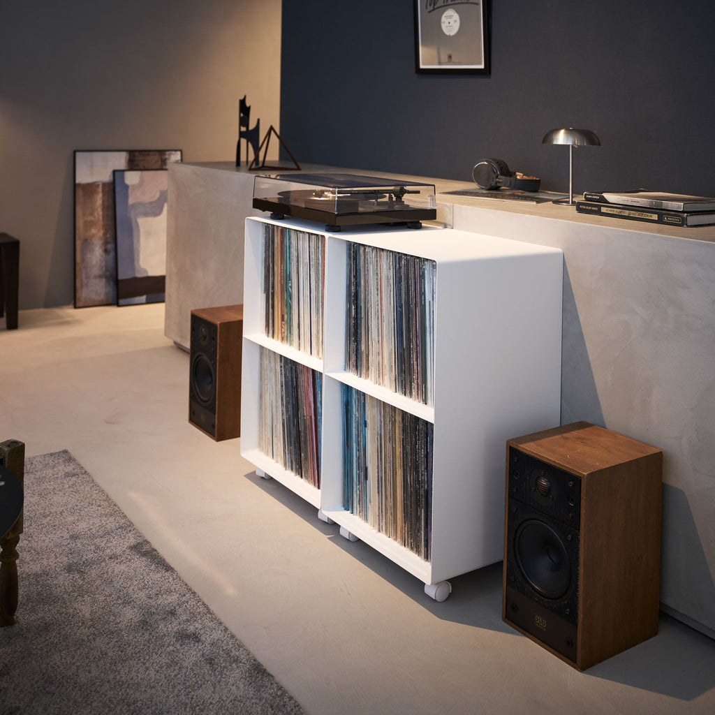 2-Tiered Record Rack with Casters