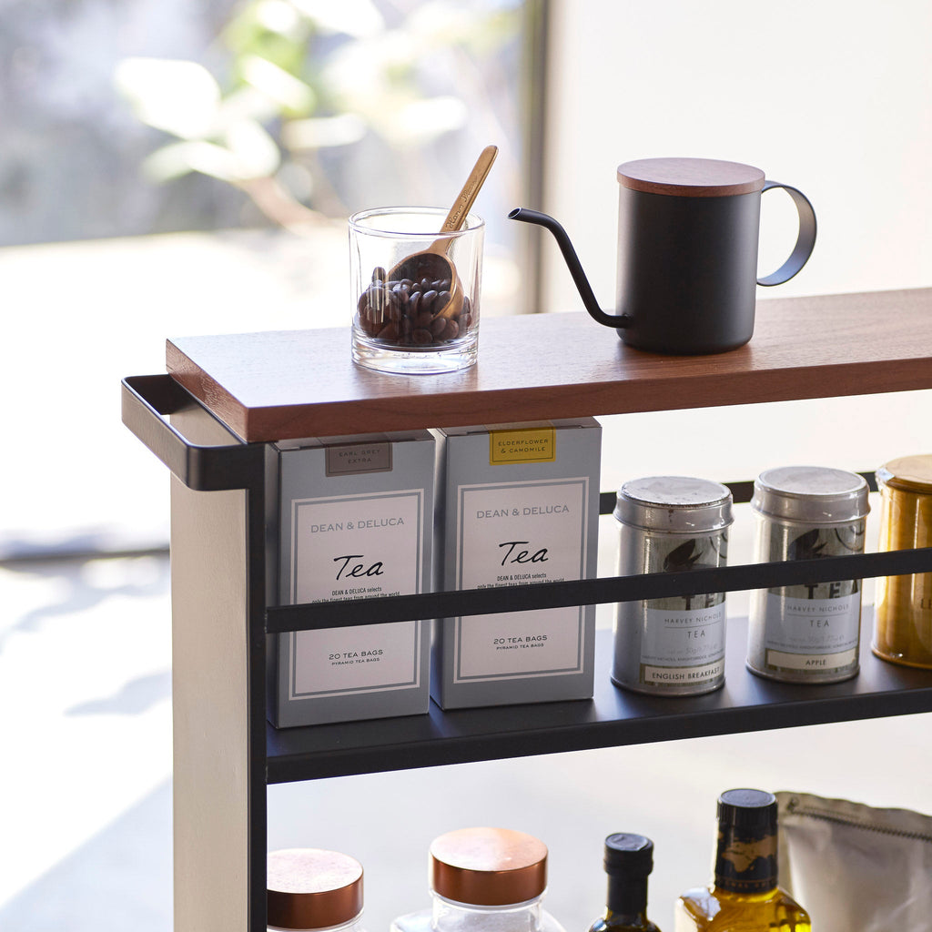 Slim Wood-Top Storage Cart