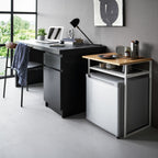 Wood-Top Table with Sliding Shelf